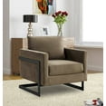 thumbnail image 3 of LeisureMod Modern Velvet Accent Chair Upholstered Side Armchair with Black Steel Base for Office, Living Room, Lounges Lincoln Series in Dark Grey, 3 of 10