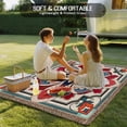 thumbnail image 6 of 3' x 5' Outdoor Rug, Abstract Flower, Outdoor Washable Rug Large Floor Carpet, Geometric Boho Traditional Oriental Tribal Non Shedding Area Rug for Outside Patio RV Porch Deck Balcony Camping, 6 of 9