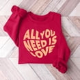thumbnail image 1 of Meichang Chandails en Molleton pour Femmes, Chandail en Molleton de la Saint-Valentin, Chandail en Molleton Imprimé Amour Doux, Manches Longues, Col Rond, Chandails en Molleton de Vacances en Liquidation, 1 of 3
