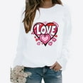 thumbnail image 2 of Amzcrzy Hauts pour Femmes Décontractés Col Rond Printemps Été Hauts Mode Imprimé Cœur d'Amour Saint-Valentin Chemises pour Femmes Classique Polyvalent Manches Longues Tee-Shirt Valentines, 2 of 3
