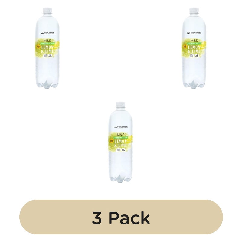 M&S Sparkling Lemon & Lime Water 1L, British Import (Pack of 3)