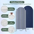 thumbnail image 3 of Navy Blue Striped Arch Backdrop Cover, Spandex Fitted Wedding Arch Cover, Modern Farmhouse Blue White Stripes Round Top Stand Covers for Birthday Ceremony Bridal Shower Party Decor 6.6x3.3 Ft, 3 of 9