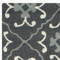 thumbnail image 4 of SAFAVIEH Four Seasons Jillean Floral Polyester Runner Rug, Dark Grey/Ivory, 2'3" x 8', 4 of 6