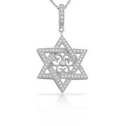 925 Sterling Silver Filigree White CZ Pendant Necklace