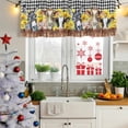 thumbnail image 6 of 2 Pack Valances for Windows, Plaid Pig Cow Wooden Window Valances for Living Room/Bedroom/Bathroom, Black White Farmhouse Animals Light Filtering Kitchen Curtain Valance Window Treatment 60"W x18" L, 6 of 9