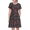 thumbnail image 1 of Fotbe Valentine'S Day Vestido Largo de Moda para Mujer, Vestido Tipo Camiseta con Manga Corta y Estilo Casual a Rayas y Bloques de Color, 1 of 6