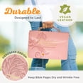thumbnail image 7 of Christian Art Gifts Pink & Gold Floral Faux Leather Fashion Bible Cover for Women: Everything Through Christ - Phil. 4:13 Inspirational Scripture w/Sleeves, Pocket, Pen Loops to Organize, Pink, Large, 7 of 7