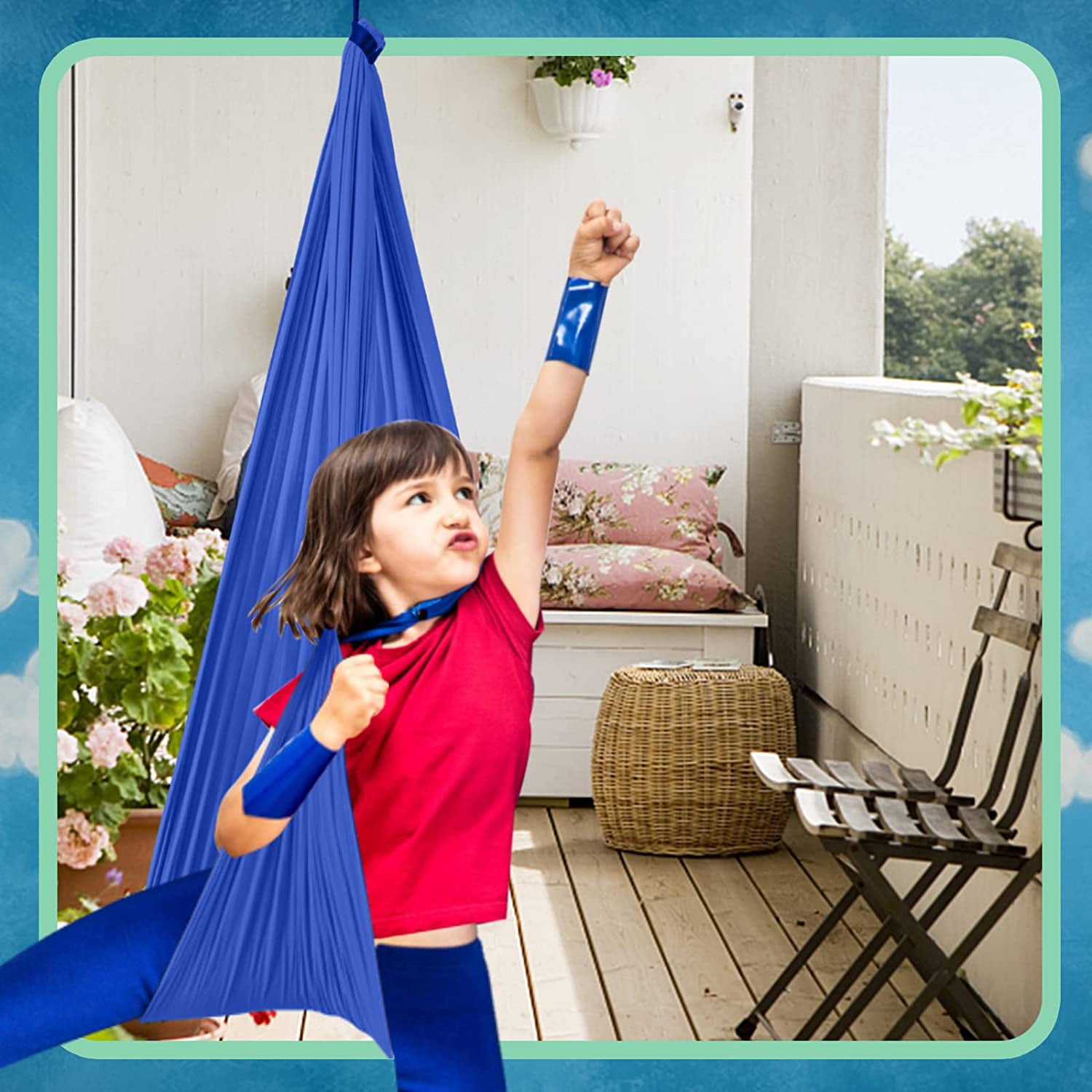 Somnr Kids Sensory Hammock - Therapy Swing for Autism & ADHD, Indoor/Outdoor Use, Blue