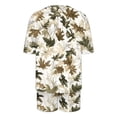 thumbnail image 4 of Idoravan 2 Piece Sets for Women Summer Women's Fashionable Casual Solid Color Home Wear Short Sleeve Round Neck Pajama Top with Pants Set, 4 of 7