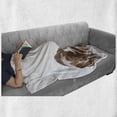 thumbnail image 6 of Bulldog Soft Flannel Fleece Throw Blanket, Real Life Image of 3 Generation Animals Side by Side on a Plain Background, Cozy Plush for Indoor and Outdoor Use, 50" x 60", Umber and White, by Ambesonne, 6 of 6