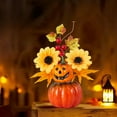 thumbnail image 3 of Luluy Fall Decor, Artificial Pumpkins with Maple Leaves Berries Sunflowers, Fall Decorations for Home, Thanksgiving Party Table Centerpieces for Kitchen Office Indoor, 3 of 6