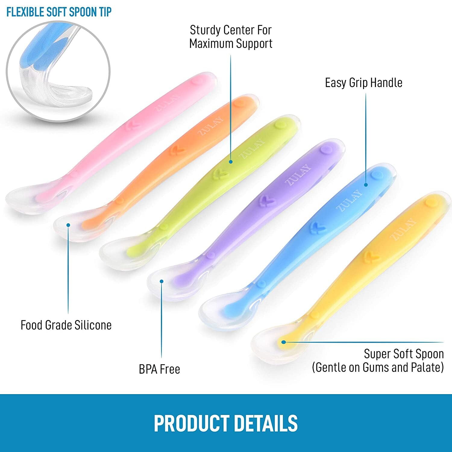 Silicone Baby Spoons – Sixth and Zero