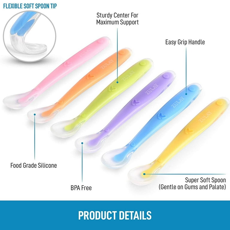 Silicone Baby Teething Spoon - Set of 6 - Multicolor
