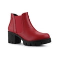 thumbnail image 1 of Unique Bargains Women's Lug Sole Block Heel Chelsea Ankle Boots, 1 of 7