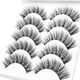 thumbnail image 4 of Pestañas naturales, pestañas postizas, pestañas cortas, 5 pares de pestañas de visón, visón siberiano real, pestañas redondas, largas y gruesas, reutilizables y hechas a mano, pestañas postizas no irr, 4 of 5