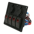 thumbnail image 3 of Rocker Switch Panel Waterproof 4 Gang LED Dual USB Charging Port 12-24V DC 4.8A for RVs SUV Yachts, Red, 3 of 8