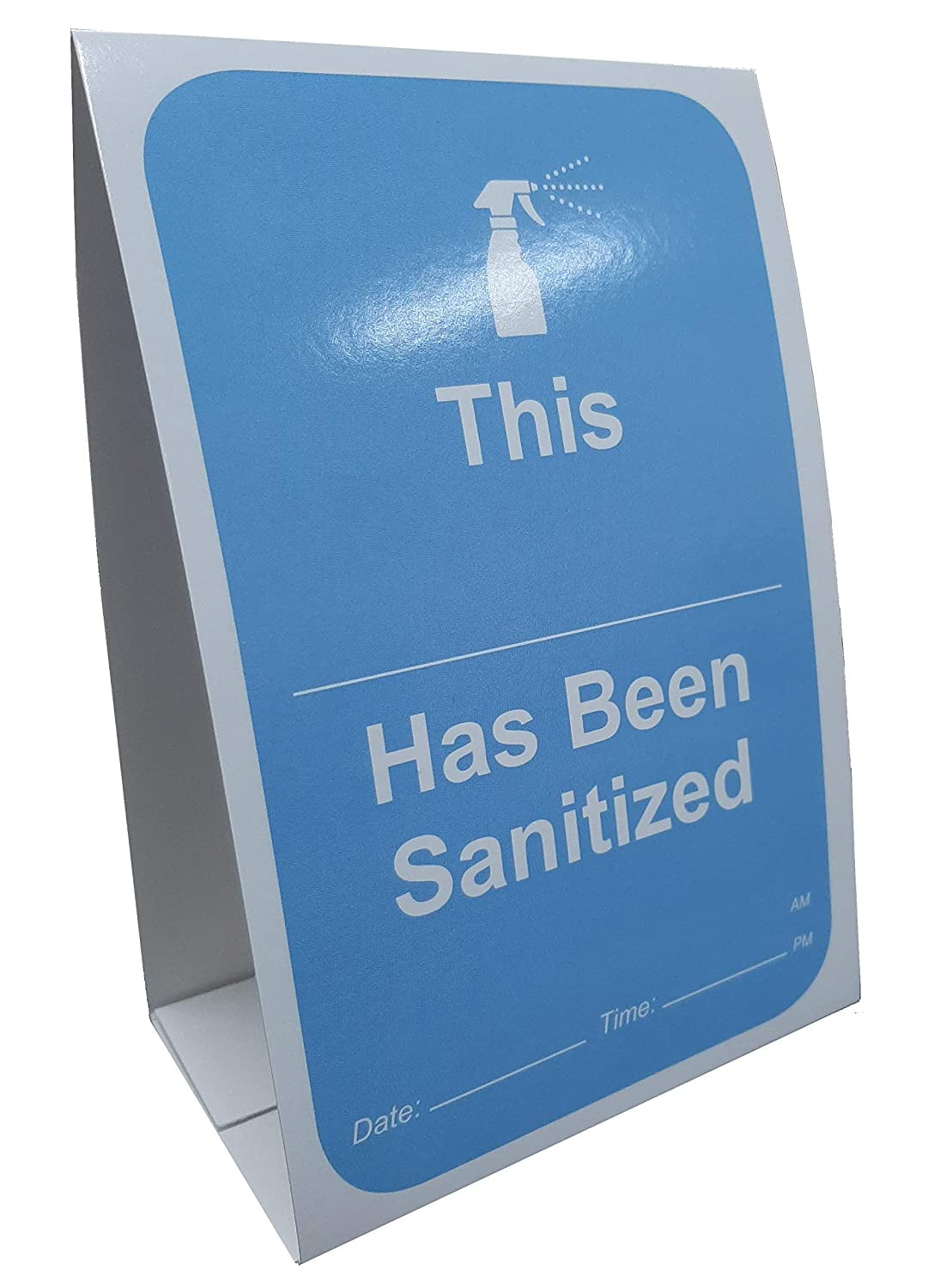This Has Been Sanitized Table Tent with Dry Erase Surface Fill in The