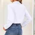 thumbnail image 5 of BXJX Womens Button Down Shirts, Collared Fitted Long Sleeve Business Ladies Work Dress Shirts White Size S-2XL, 5 of 6