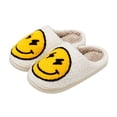 thumbnail image 2 of Zapatillas de casa con cara sonriente para mujer, zapatos de interior, toboganes esponjosos, divertidos, informales, Invierno, 2 of 5