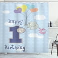 thumbnail image 1 of Ambesonne Party Shower Curtain, in the Sky, 69"Wx84"L, Sky Blue and Grey, 1 of 3