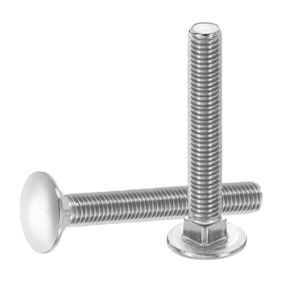 Uxcell 10Pack M10 x 70mm Stainless Steel Carriage Bolts Round Head Square Neck, Silver