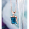 thumbnail image 4 of Gem Stone King 9.52 Ct London Blue Topaz White Diamond 18K Rose Gold Plated Silver Pendant with Chain, 4 of 5