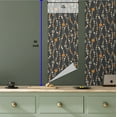thumbnail image 5 of Ambesonne, Retro Peel & Stick Wallpaper for Home, Groovy Dots Pattern Circles, 13"x36", Dark Blue Grey Marigold, 5 of 5