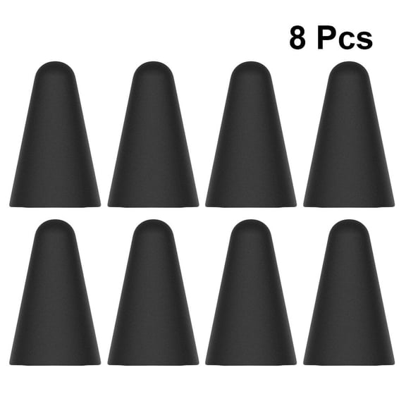 8PCS Stylus Pen Cover Silicone Protector for Pencil 1/2 Black Same Size as Original Cap