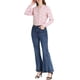 thumbnail image 2 of Blusa floral de manga larga con botones y cuello en V para mujer Inspire Chic S color rosa claro, 2 of 8