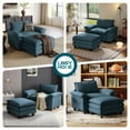 thumbnail image 3 of Linsy Home Oversized Corduroy Accent Chair with Ottoman for Living Room, Blue, 3 of 7