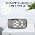 thumbnail image 5 of LEEYNEER Digital Clock Luminous Mirror Digital Clock Led Display Portable Clock for Bedroom Desk Clock Digital with Sound-controlled 12/24H Switching Temperature Display Cool Stuff Gifts, 5 of 5