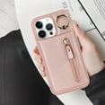 thumbnail image 6 of iPhone 13 pro Case with Card Holder for Women, iPhone 13 pro Phone Case Wallet with Credit Card with Ring Kickstand Zipper Shockproof Slim Stand Case for iPhone13pro - Rose Gold, 6 of 6