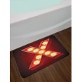 thumbnail image 2 of Old Lamp Alphabet Bath Mat, Nostalgic Casino Club Entertainment Themed Text Letter X, Plush Bathroom Decor Mat with Non Slip Backing, 29.5" X 17.5", Burgundy Vermilion Cream, by Ambesonne, 2 of 2