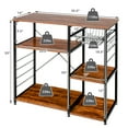 thumbnail image 3 of Costway Industrial Kitchen Baker's Rack Microwave Stand Utility Home Shelf w/ 6 Hooks, 3 of 9