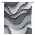 thumbnail image 2 of Black Gray Ombre Semi Sheer Curtains Drapes for Living Room, Bedroom, French Doors Window 108 Inches Long, Modern Abstract Moire Art Geometric Rod Pocket Chiffon Curtain Drapery Voile Drape Panel, 2 of 6