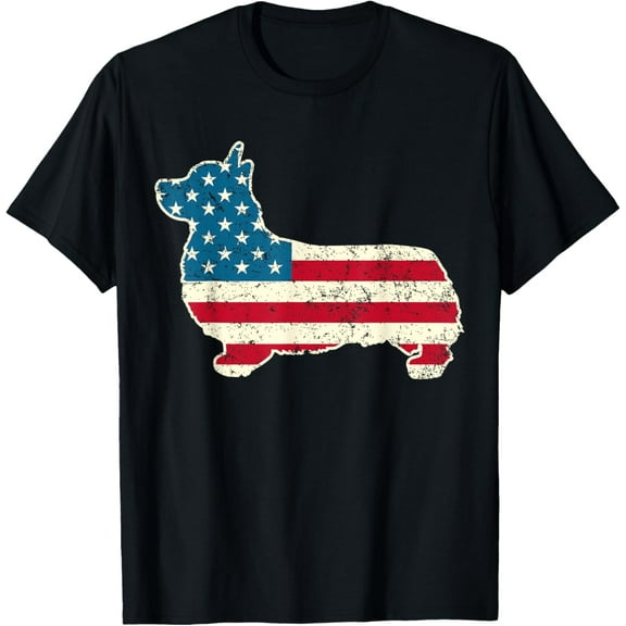 Corgi 4th of July Dog Lover Gifts Men Women American Flag T-Shirt