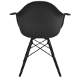 thumbnail image 7 of 2xhome - Set of 2 (Two) Black - Plastic Armchair Black Wood Legs Eiffel Dining Room Chair - Lounge Chair Arm Chair Arms Chairs Seats Wire Leg Dowel Leg Legged Base Chrome Metal Eiffel Work, 7 of 7