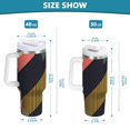 thumbnail image 6 of Yayeee 40oz Stainless Steel Tumbler with Straw and Handle Double-Wall Insulated Travel Water Bottle, Green Geometric, 6 of 8