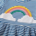 thumbnail image 5 of ENFLASH 100% Cotton Little Girls Dress Short Sleeve Rainbow Toddler Summer Sundress Striped Dresses, 5 of 8