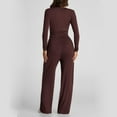 thumbnail image 6 of Scacto 2 Piece Matching Sweatsuit Lounge Set Womens High Waisted Wide Leg Pants Side Ruching Crop Top Sets Tracksuit Outfits, 6 of 6