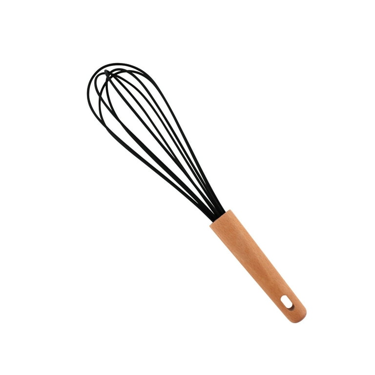Ycolew Silicone Steel Wooden Handle Whisk - Home Kitchen Whisk Multi  Function Hand Whisk Non Stick Balloon Whisk Easy to Clean Suitable for Home