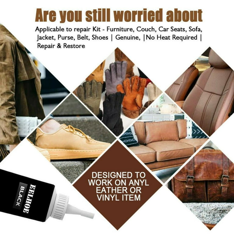 FORTIVO Brown Leather Repair Kits for Couches - Vinyl Repair Kit | Furniture, Car Seats, Sofa, Jacket, Purse, Belt, Shoes | Genuine, Italian, Bonded