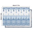 thumbnail image 5 of Blue Ethnic Floral Border Pattern Summer Placemats Table Placemats Set Of 6-Linen Kitchen Washable Placemats Table Mats 11.8"x17.7" Non-Slip Heat Resistant, 5 of 5
