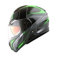 thumbnail image 3 of Martian Motorcycle Modular Full Face Helmet Flip up Dual Visor Sun Shield: HG362 Grey Green, 3 of 9