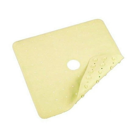 Essential Medical Supply Shower Mat with Drain Holes and Textured Anti Slip Top, Cream, Tan