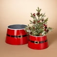 thumbnail image 3 of The Gerson Company Set of 2 Nesting Metal Santa Belt Mini Tree Collars - N/A, 3 of 4