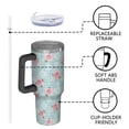 thumbnail image 4 of 40oz Pioneer Flower Floral Print Pattern Insulated Tumbler with Handle, BPA-Free Leak Proof Lid and Straws, Double Wall Vacuum, Hot 12h/Cold 34h, 4 of 6