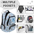 thumbnail image 3 of KEIAHUAN Blue Bow Volleyball Boys Backpack Set for Kids, Durable & Lightweight, 4pcs Back to School Kit, 17 Inch Daily Backpack, Ideal Supplies for 6-8 Students, Partition Pencil Case Included, 3 of 7