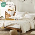 thumbnail image 2 of Twin Comforter Set, Bed in a Bag Ivory White 5-Pieces, Botanical Pattern, All Season Comfortable Seersucker Bedding with Comforter, Sheets, Pillowcase & Shams (Twin, 66"x86"), 2 of 16