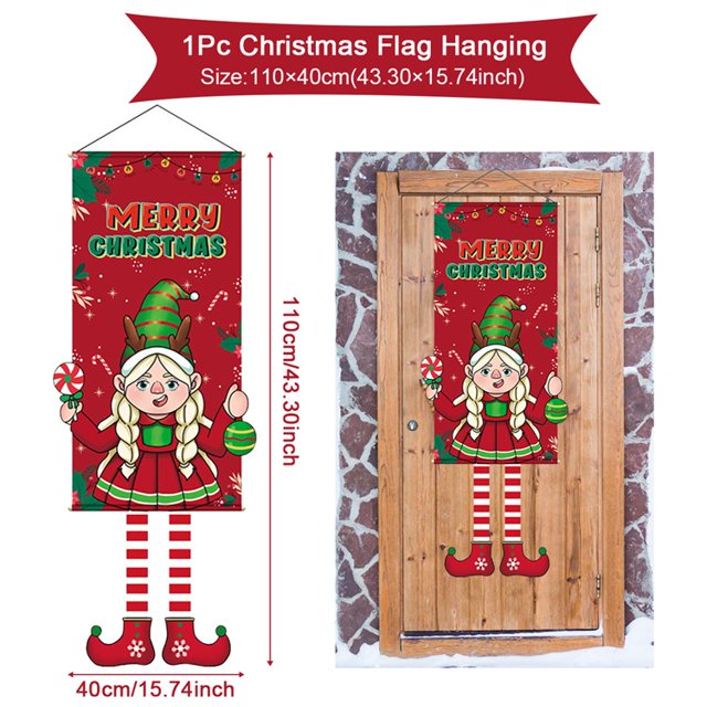 Bandera navideña, pancarta de Papá Noel, pancarta de árbol de Navidad, decoración navideña para el hogar, adornos navideños 2023, regalos, Navidad, Año Nuevo